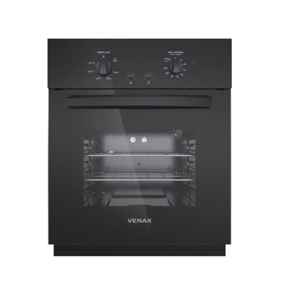 Forno De Embutir à Gás Venax 50L Totale Nero GIII Gás GLP Preto Forno De Embutir à Gás Venax 50L Totale Nero GIII Gás GLP Preto