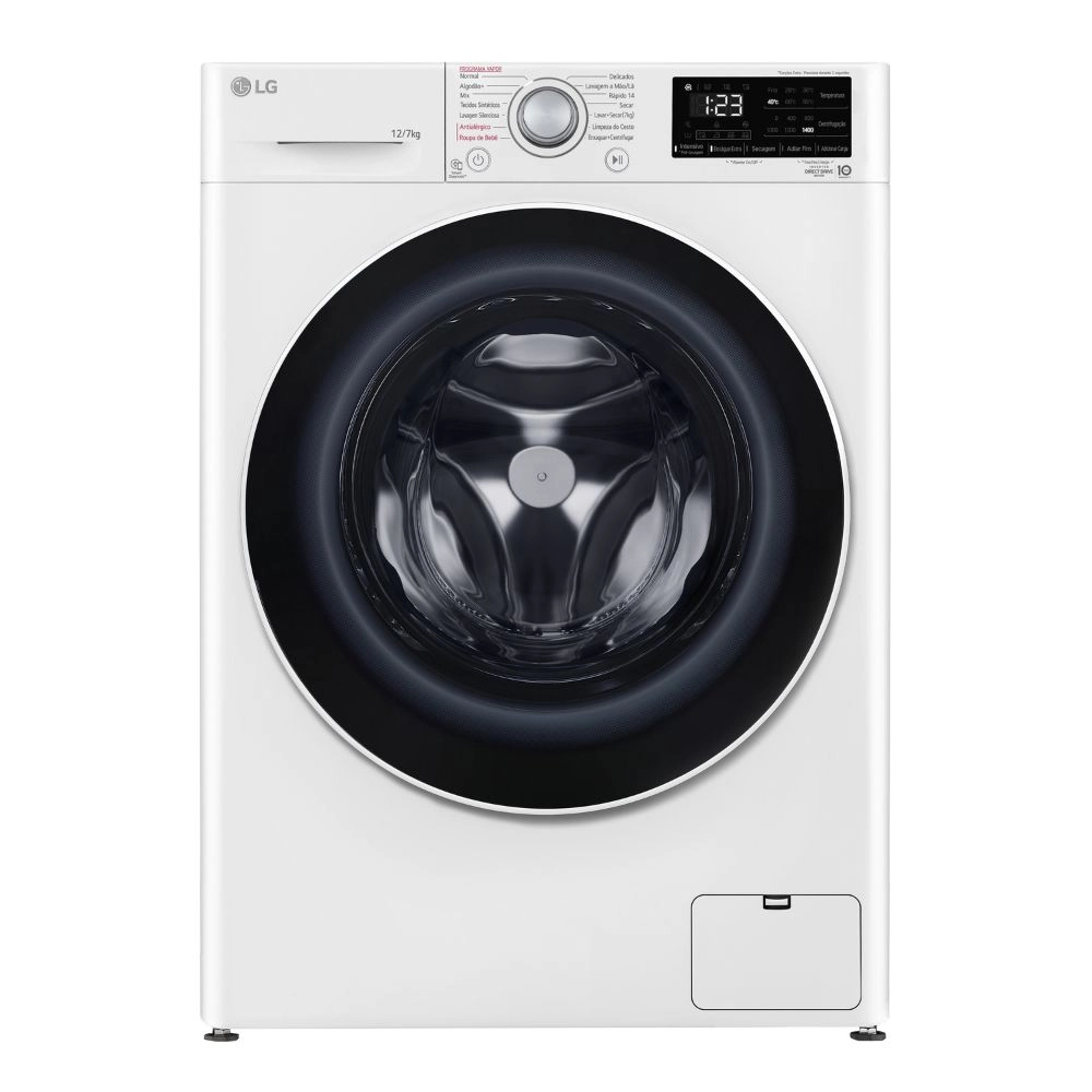 Lava E Seca LG Smart 12Kg Com Inteligência Artificial AIDD - Modelo VC5 CV3012WC5 Branco Lava E Seca LG Smart 12Kg Com Inteligência Artificial AIDD - Modelo VC5 CV3012WC5 Branco