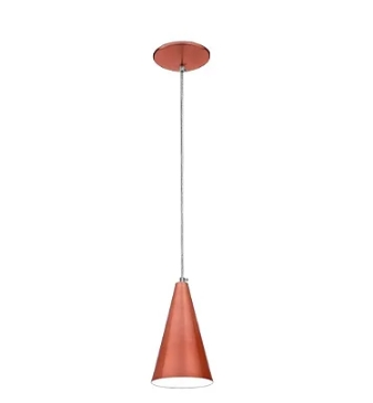 Pendente Cone Sem Furo Cobre/Branco - T.Y Iluminação Pendente Cone Sem Furo Cobre/Branco - T.Y Iluminação