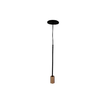 Pendente Kit Suspensão Haste Longa 01 Lâmpada E27 Preto/Cobre Pendente Kit Suspensão Haste Longa 01 Lâmpada E27 Preto/Cobre
