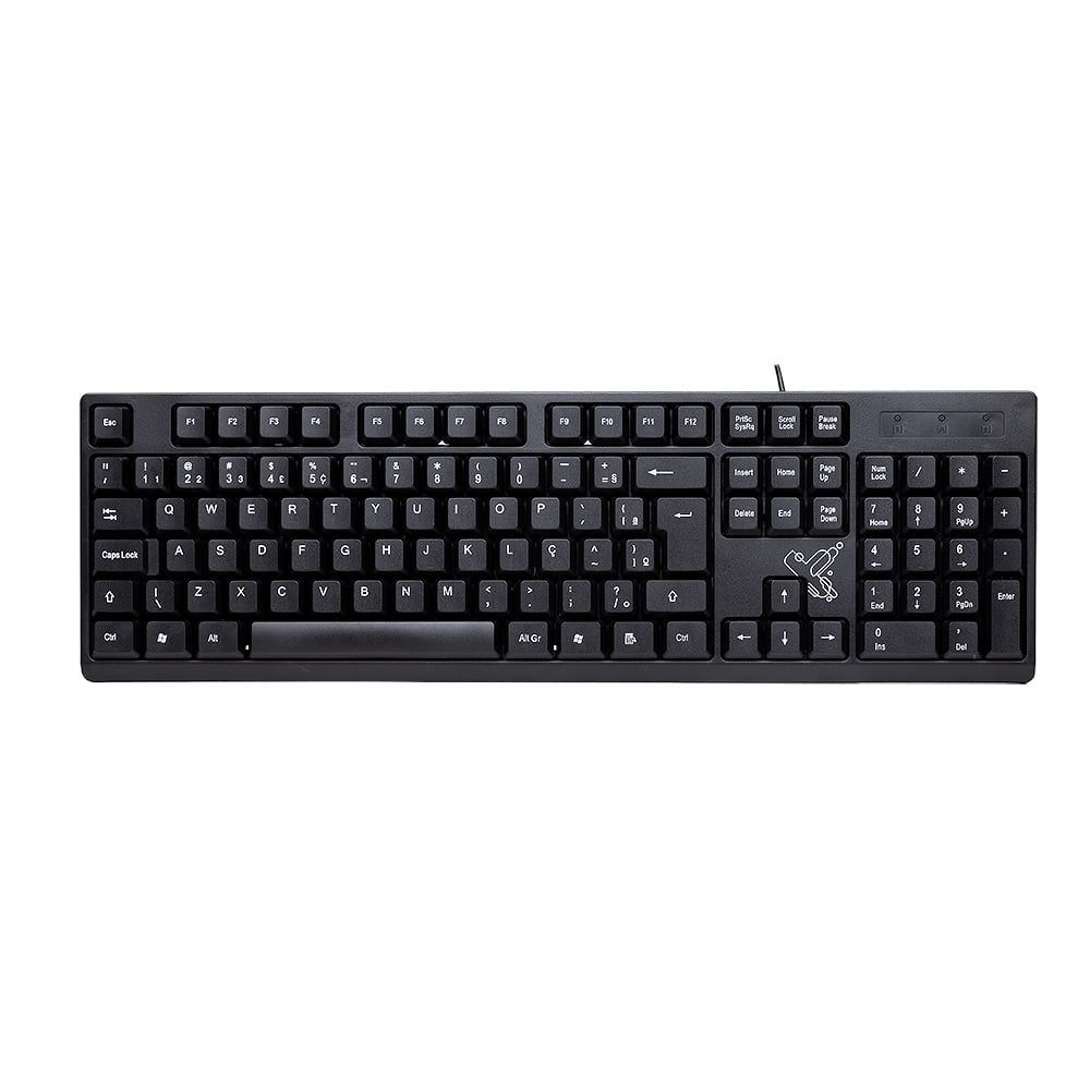 Teclado com Fio Maxprint Universitário - USB 2.0, Padrão ABNT-2, Preto Teclado com Fio Maxprint Universitário - USB 2.0, Padrão ABNT-2, Preto