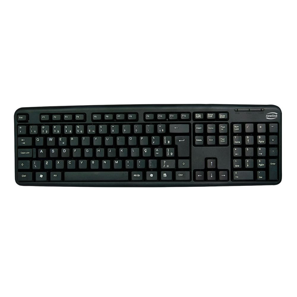 Teclado Newlink Level TC308, USB, Preto, ABNT2