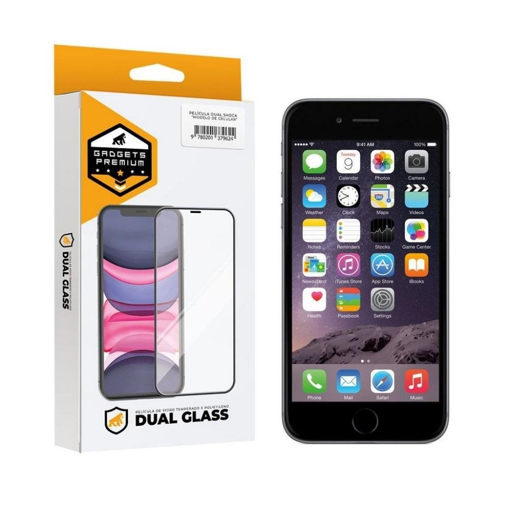 Pelicula Dual Glass para iPhone 6s - Preto - Gshield Pelicula Dual Glass para iPhone 6s - Preto - Gshield