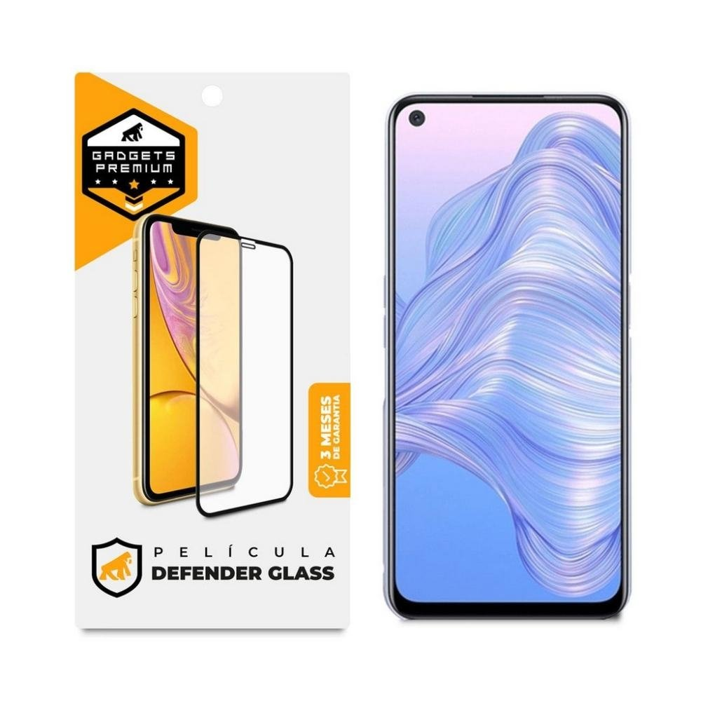 Pelicula Defender Glass para Realme 7 - Preta - Gshield Pelicula Defender Glass para Realme 7 - Preta - Gshield