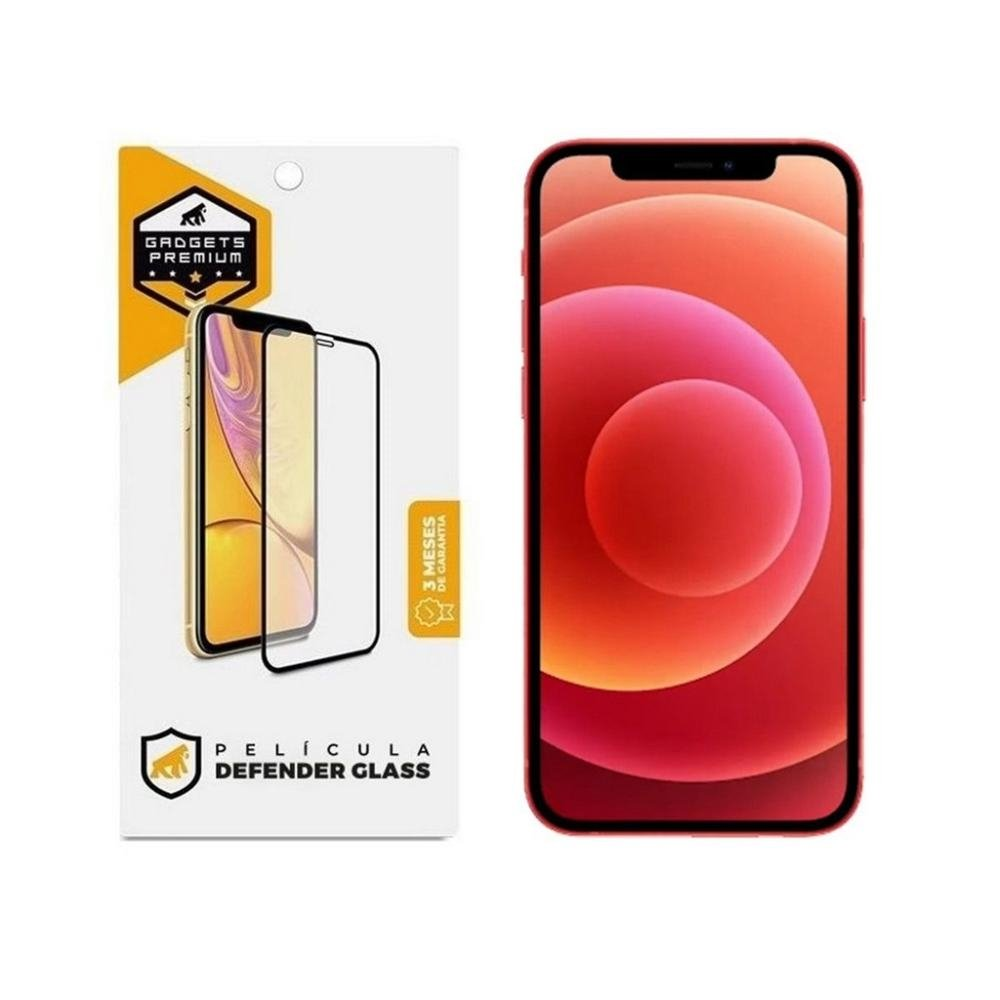 Pelicula Defender Glass para iPhone 12 - Preta - Gshield Pelicula Defender Glass para iPhone 12 - Preta - Gshield