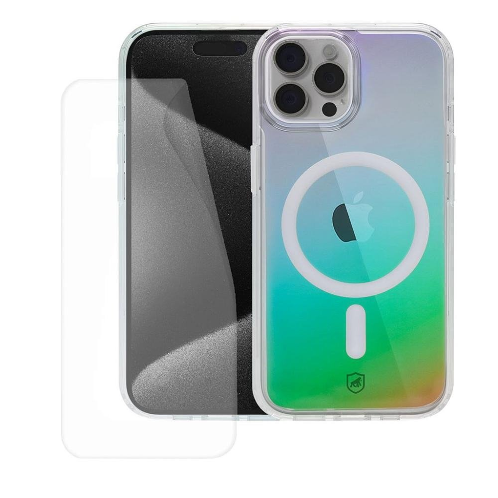 Kit Capa Magsafe Holo + Pelicula Hydrogel Gamer Fosca para iPhone 15 Pro Max - Gshield Kit Capa Magsafe Holo + Pelicula Hydrogel Gamer Fosca para iPhone 15 Pro Max - Gshield