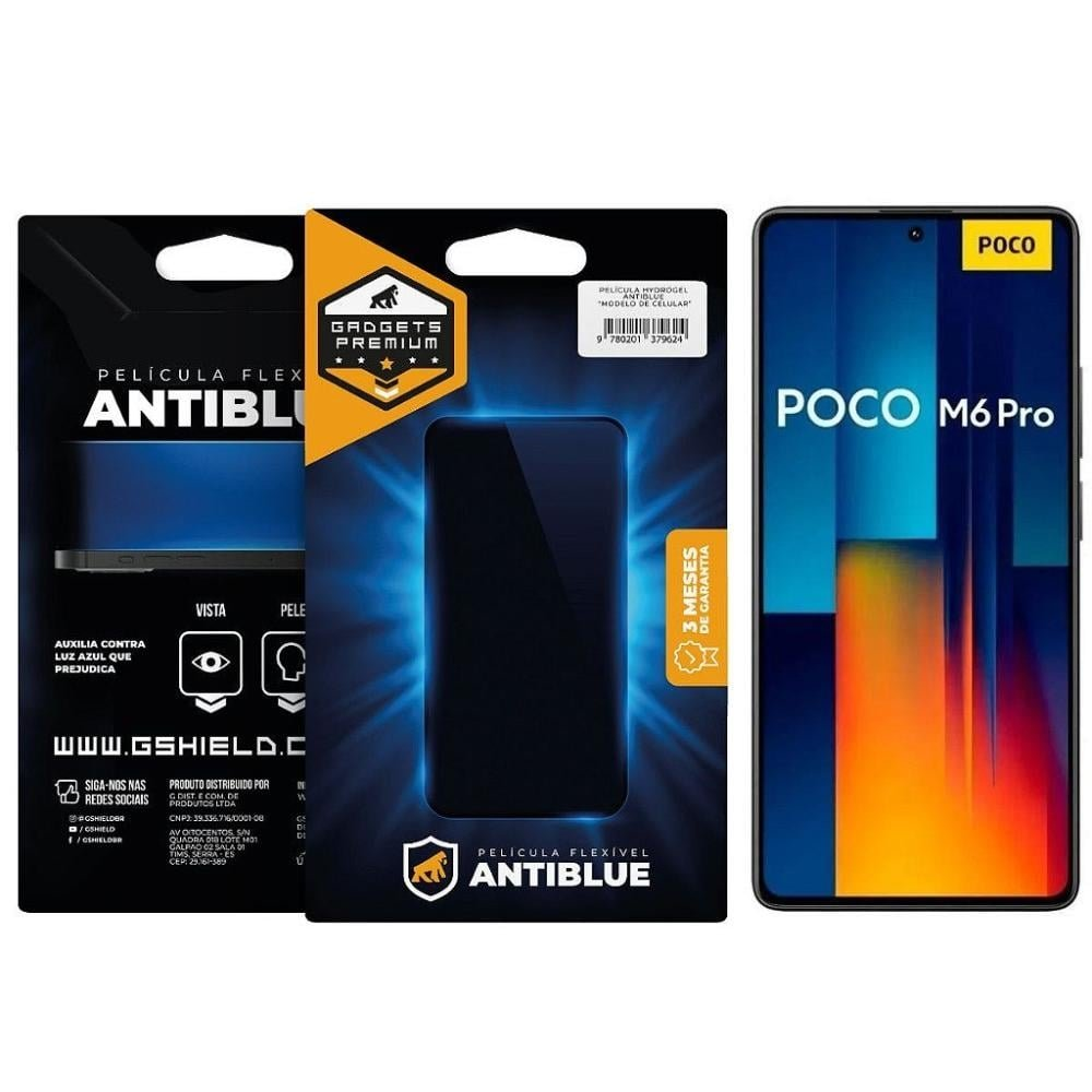 Pelicula para Xiaomi Poco M6 Pro - AntiBlue - Gshield Pelicula para Xiaomi Poco M6 Pro - AntiBlue - Gshield