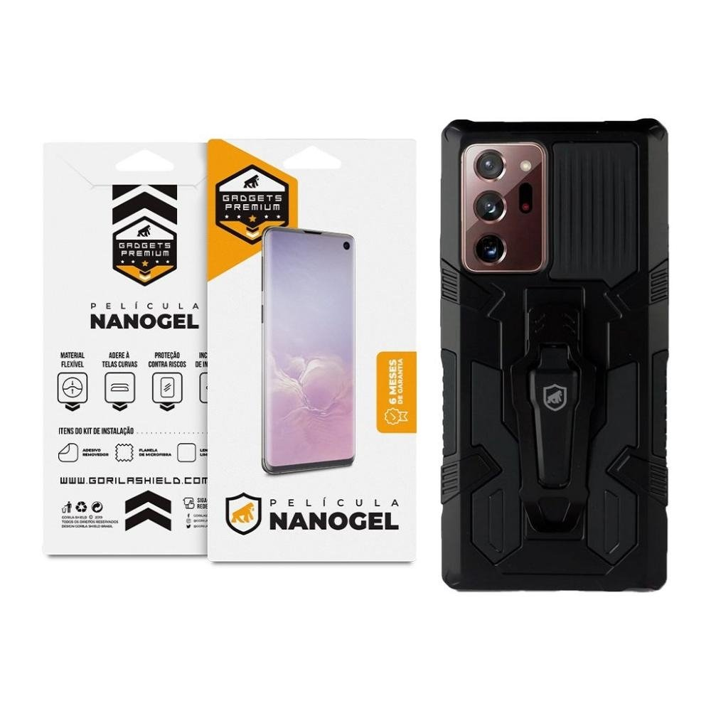 Kit Capa case capinha Clip e Pelicula Nano Gel Samsung Galaxy Note 20 Ultra - Gshield Kit Capa case capinha Clip e Pelicula Nano Gel Samsung Galaxy Note 20 Ultra - Gshield