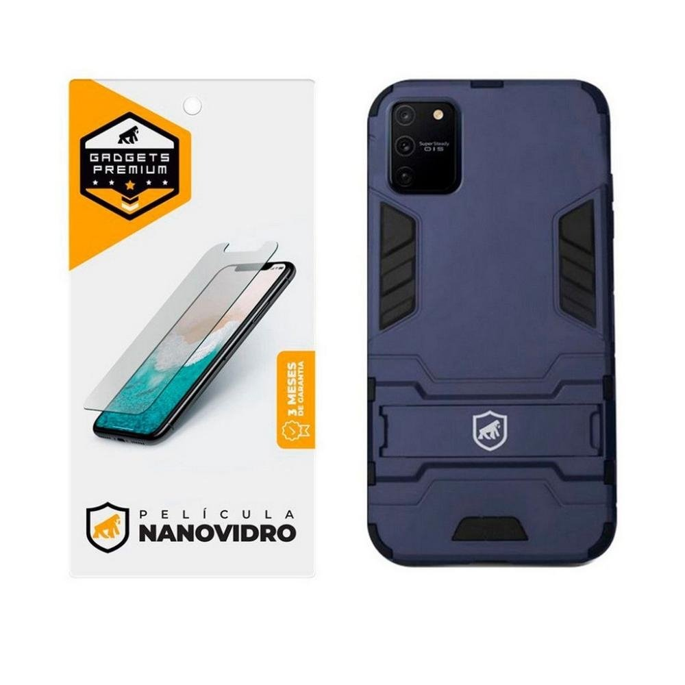 Kit Capa case capinha Armor e Pelicula Nano Vidro Samsung Galaxy S10 Lite - Gshield Kit Capa case capinha Armor e Pelicula Nano Vidro Samsung Galaxy S10 Lite - Gshield
