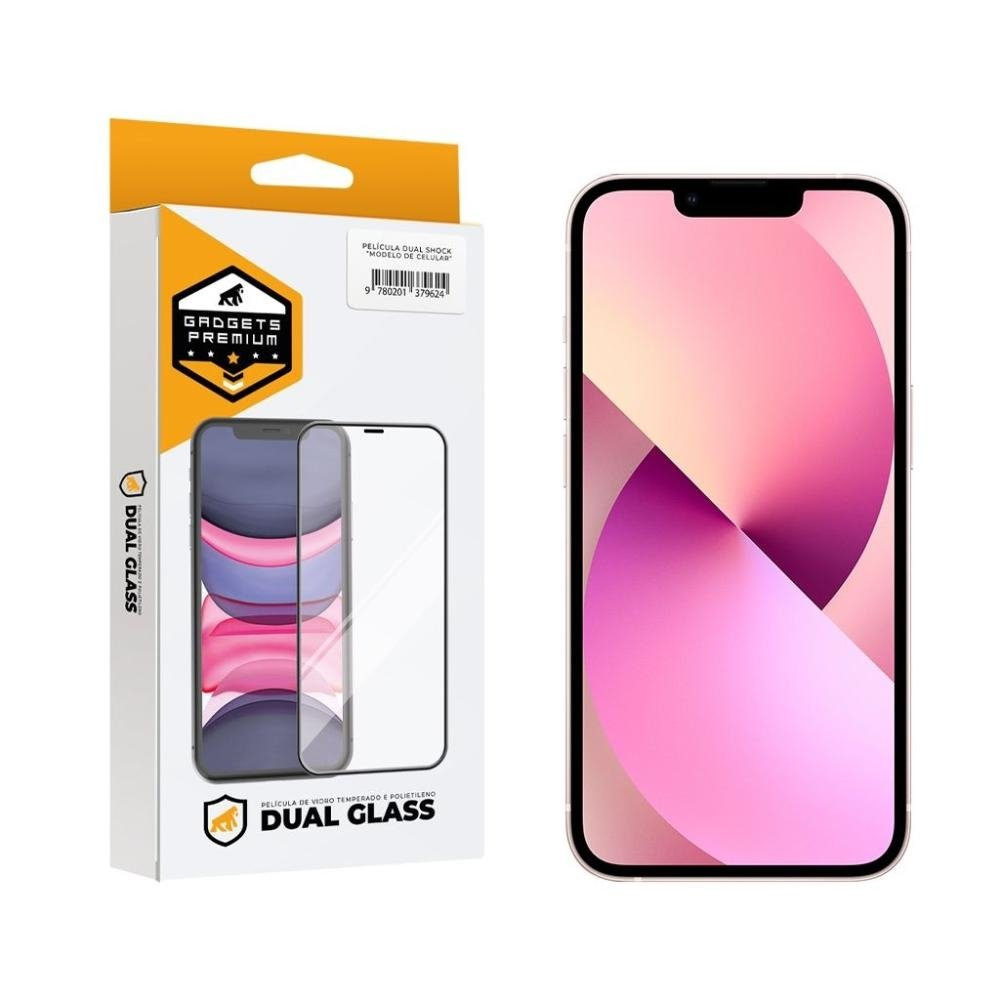 Pelicula Dual Glass para iPhone 13 Mini - Preto - Gshield Pelicula Dual Glass para iPhone 13 Mini - Preto - Gshield