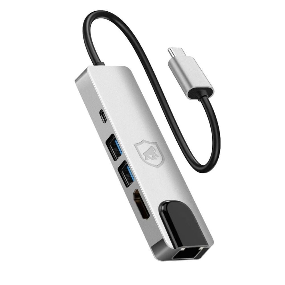 Adaptador de rede RJ45 - Hub 5 em 1 Internet / HDMI para Tipo C - Gshield Adaptador de rede RJ45 - Hub 5 em 1 Internet / HDMI para Tipo C - Gshield