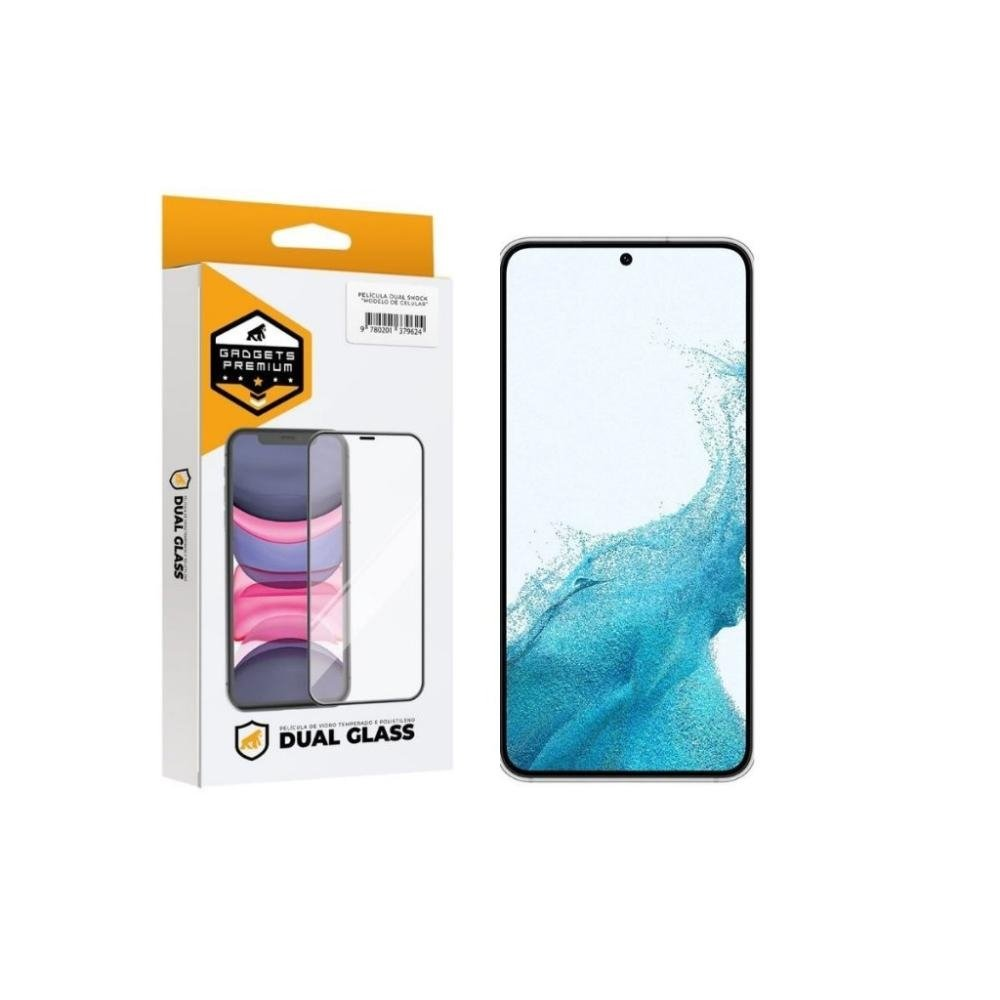 Pelicula Dual Glass para Samsung Galaxy S22 - Preto - Gshield Pelicula Dual Glass para Samsung Galaxy S22 - Preto - Gshield