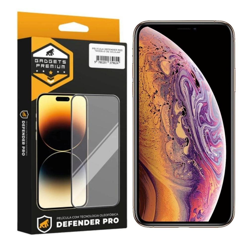 Pelicula para iPhone XS Max - Defender Pro - Preta - Gshield Pelicula para iPhone XS Max - Defender Pro - Preta - Gshield