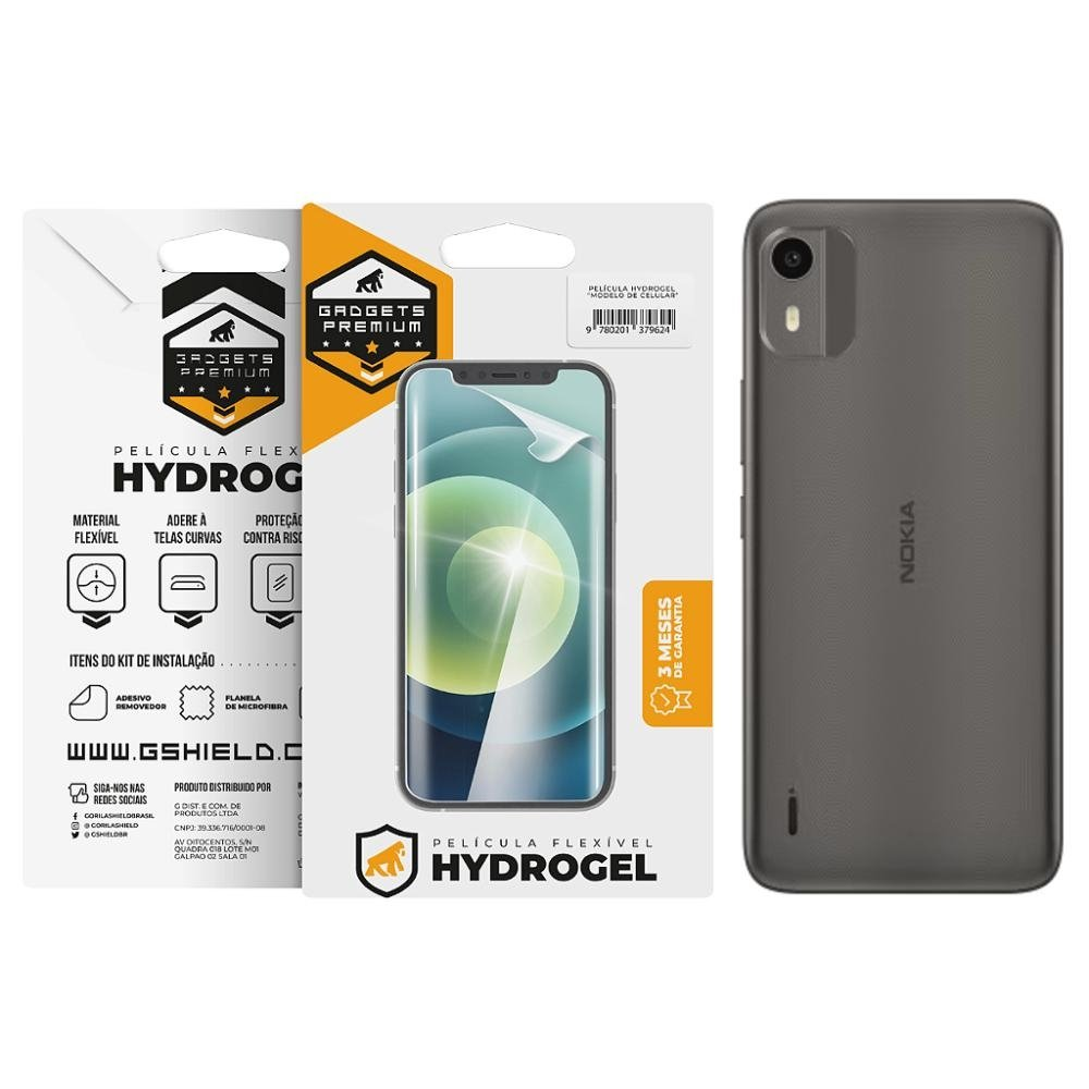 Pelicula para Nokia C12 - Traseira Hydrogel HD- Gshield Pelicula para Nokia C12 - Traseira Hydrogel HD- Gshield