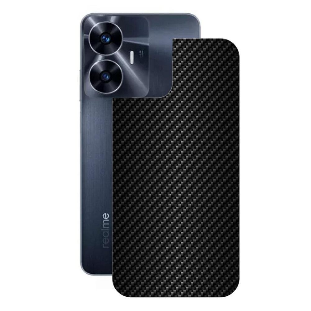 Pelicula para Realme C55 - Traseira de Fibra de Carbono Preta - Gshield Pelicula para Realme C55 - Traseira de Fibra de Carbono Preta - Gshield