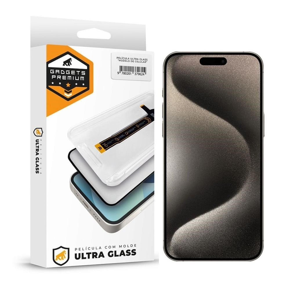 Pelicula para iPhone 15 Pro - Ultra Glass - Preta - Gshield Pelicula para iPhone 15 Pro - Ultra Glass - Preta - Gshield