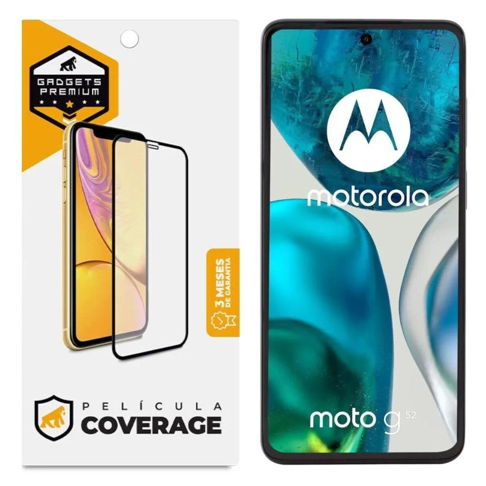 Pelicula para Moto G52 - Coverage 5D Pro Preta - Gshield Pelicula para Moto G52 - Coverage 5D Pro Preta - Gshield