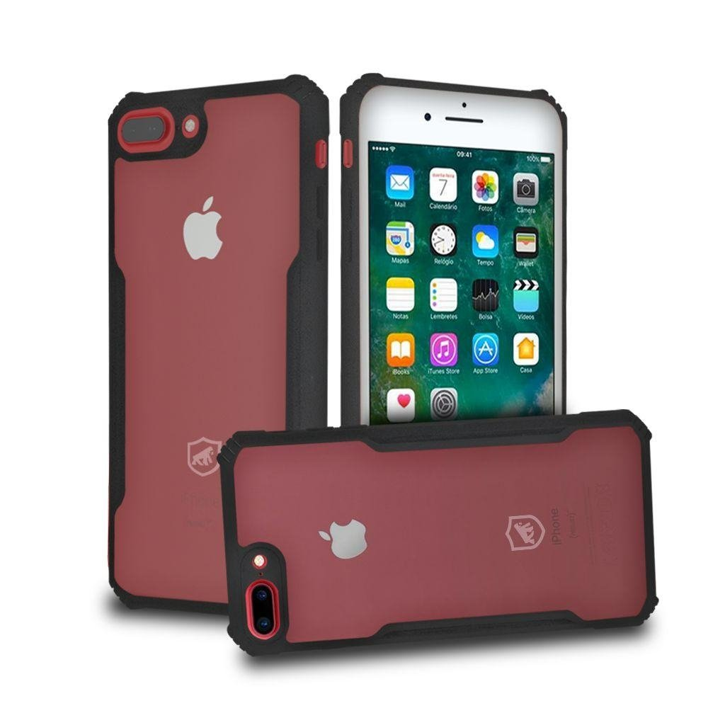 Capa case capinha Dual Shock X Preta - para IPhone 7 Plus E 8 Plus - GShield Capa case capinha Dual Shock X Preta - para IPhone 7 Plus E 8 Plus - GShield