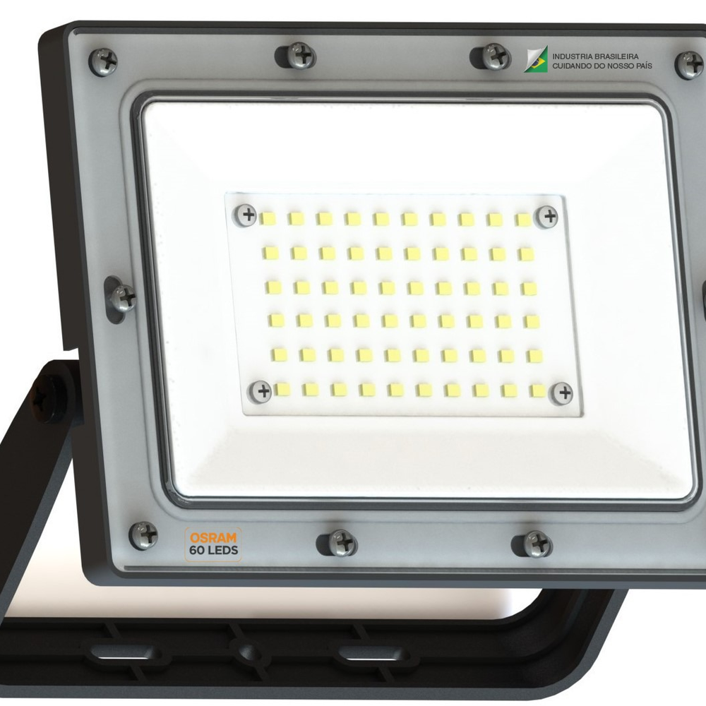 Refletor 50w Led Osram 4500lm Bivolt Ip66 Slim 6500k Resistente a Agua Refletor 50w Led Osram 4500lm Bivolt Ip66 Slim 6500k Resistente a Agua