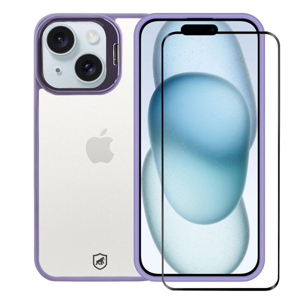 Kit Capa case capinha Gravity Lilas e Pelicula Ultra Safe para iPhone 15 - Gshield Kit Capa case capinha Gravity Lilas e Pelicula Ultra Safe para iPhone 15 - Gshield