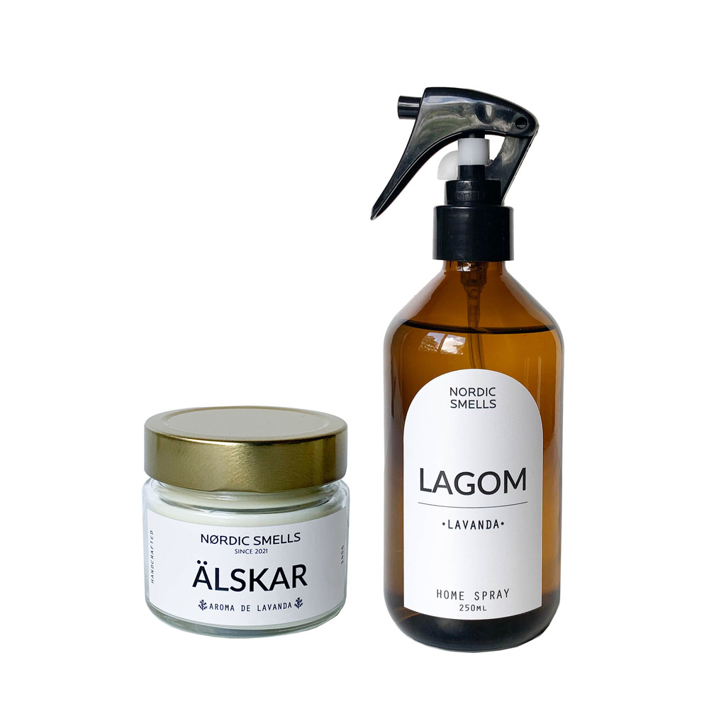 Kit Combo Vela Aromática e Aromatizador de Ambiente de Lavanda Kit Combo Vela Aromática e Aromatizador de Ambiente de Lavanda