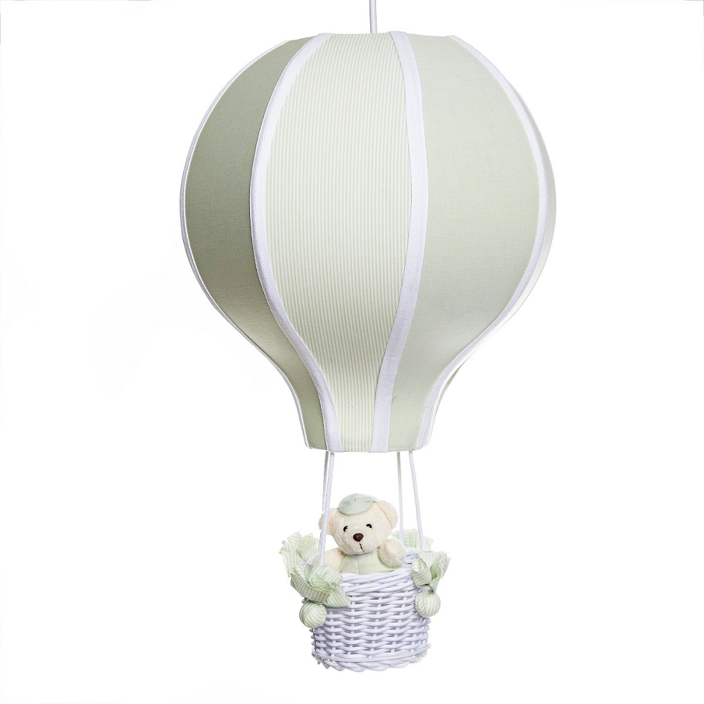 Lustre Balão G Verde Com Ursinho Quarto Bebê Infantil Lustre Balão G Verde Com Ursinho Quarto Bebê Infantil