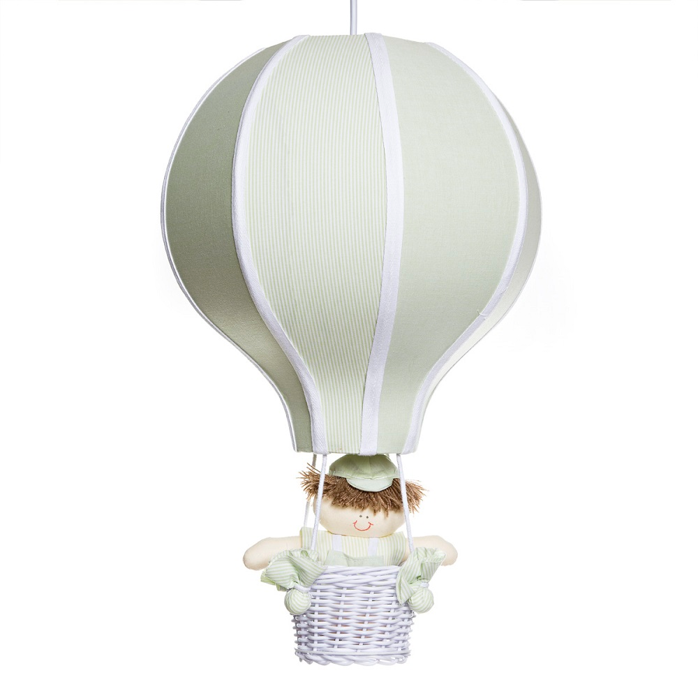 Lustre Balão G Verde Com Boneco Quarto Bebê Infantil Lustre Balão G Verde Com Boneco Quarto Bebê Infantil