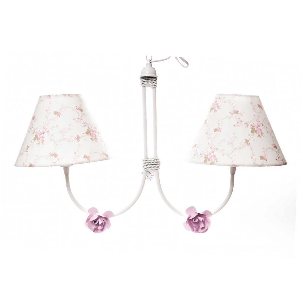 Lustre 2L Simples 2 Flores P Rosa Quarto Bebê Infantil Menina Lustre 2L Simples 2 Flores P Rosa Quarto Bebê Infantil Menina