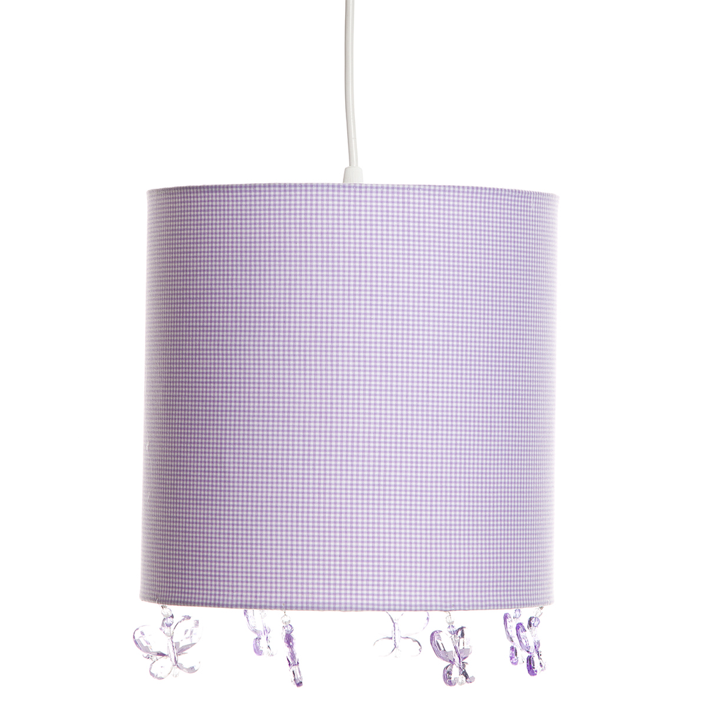Lustre Tubular Borboletas Lilás Quarto Bebê Infantil Lustre Tubular Borboletas Lilás Quarto Bebê Infantil