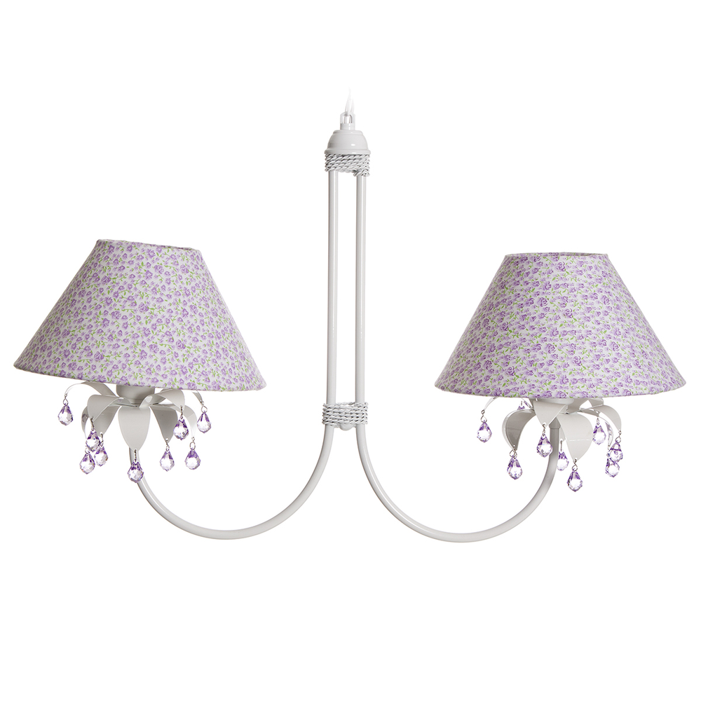 Lustre 2L Primavera Lilás Quarto Bebê Infantil Menina Lustre 2L Primavera Lilás Quarto Bebê Infantil Menina