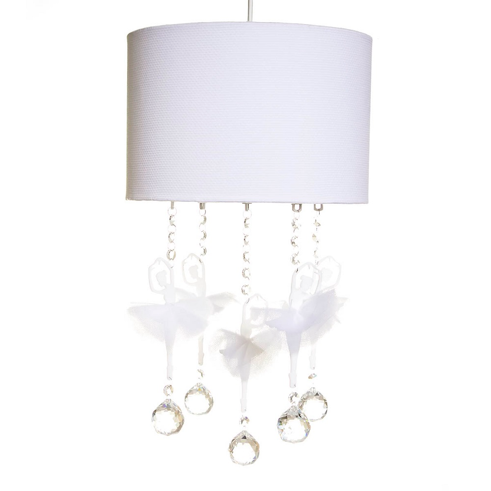 Lustre Tubular Branco Com Bailarinas Quarto Bebê Infantil Lustre Tubular Branco Com Bailarinas Quarto Bebê Infantil
