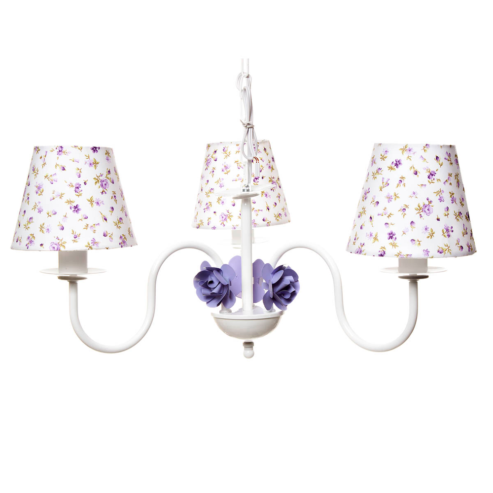 Lustre 3L Simples 3 Flores P Lilás Quarto Bebê Infantil Menina Lustre 3L Simples 3 Flores P Lilás Quarto Bebê Infantil Menina
