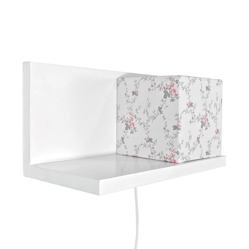 Arandela Prateleira Branca Cubinho Rosa Quarto Bebê Infantil Menina Arandela Prateleira Branca Cubinho Rosa Quarto Bebê Infantil Menina