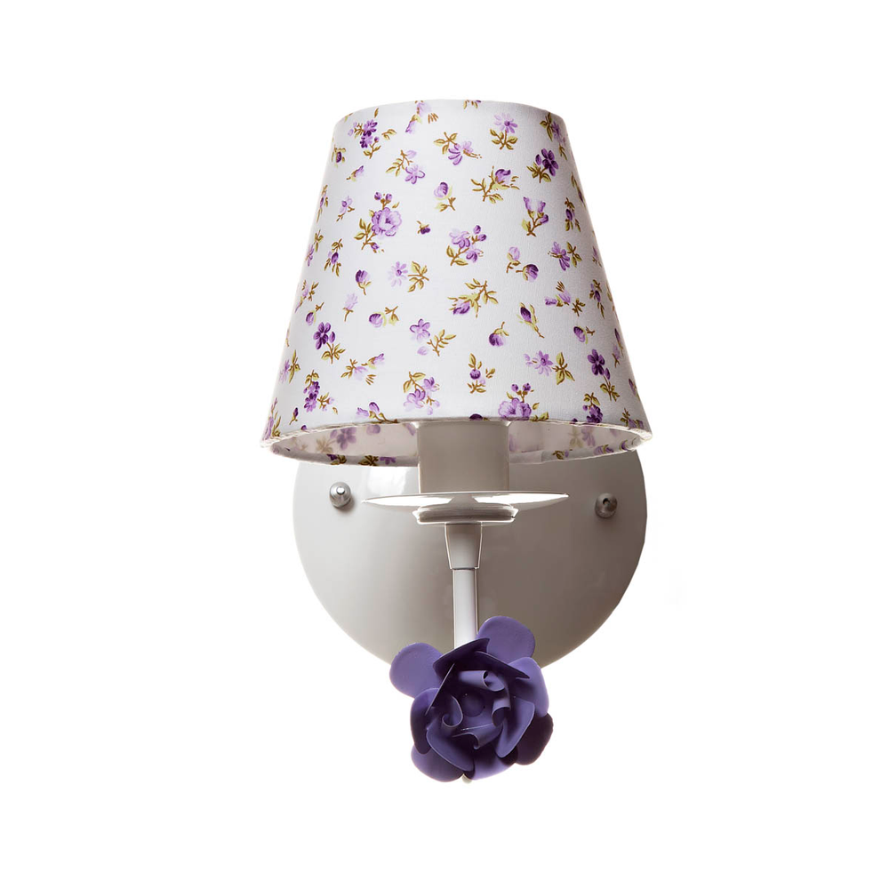 Arandela 1 Lâmpada Flor Lilás Quarto Bebê Infantil - Bivolt Arandela 1 Lâmpada Flor Lilás Quarto Bebê Infantil - Bivolt