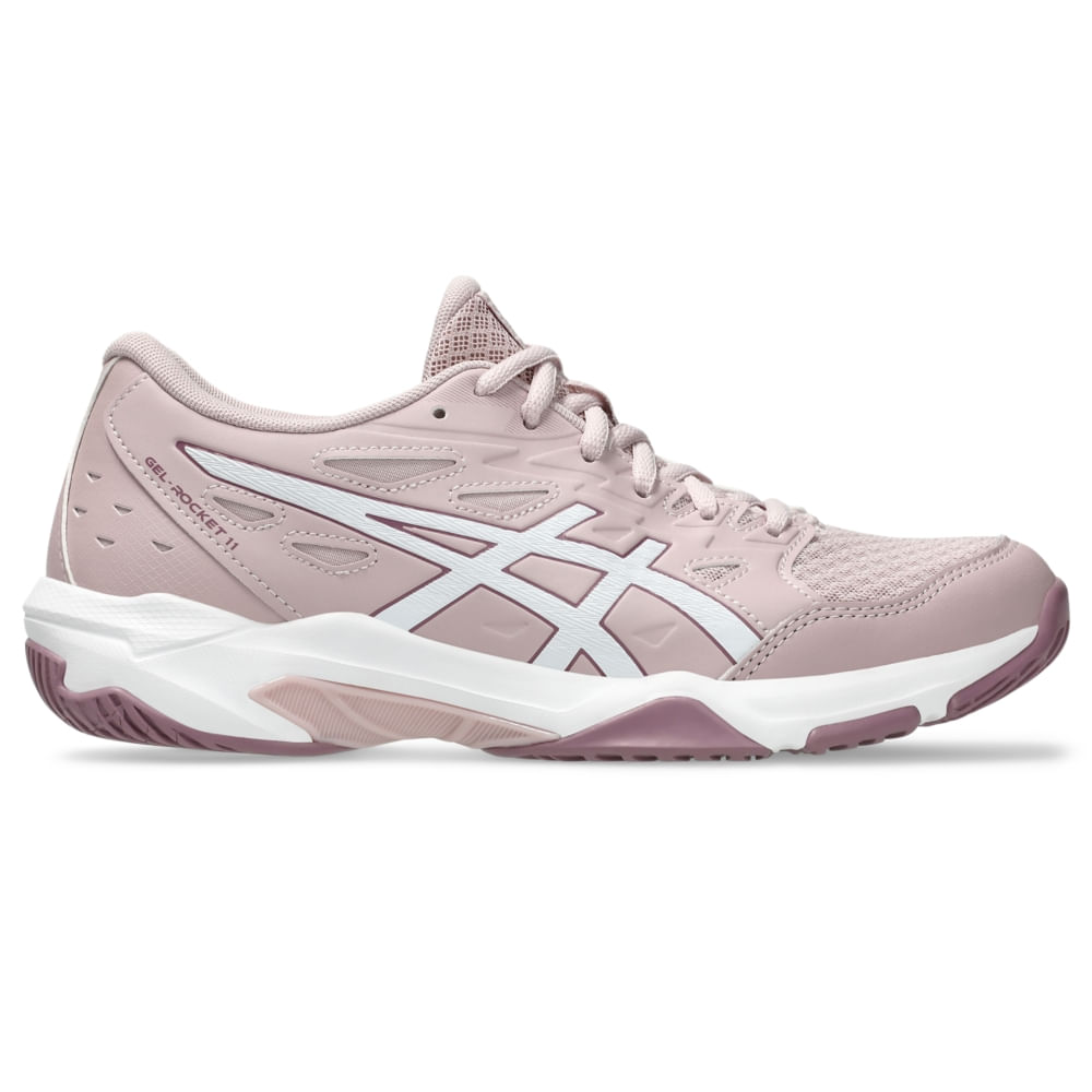 Tênis ASICS GEL-Rocket 11 - Feminino - Rosa/Branco Tênis ASICS GEL-Rocket 11 - Feminino - Rosa/Branco