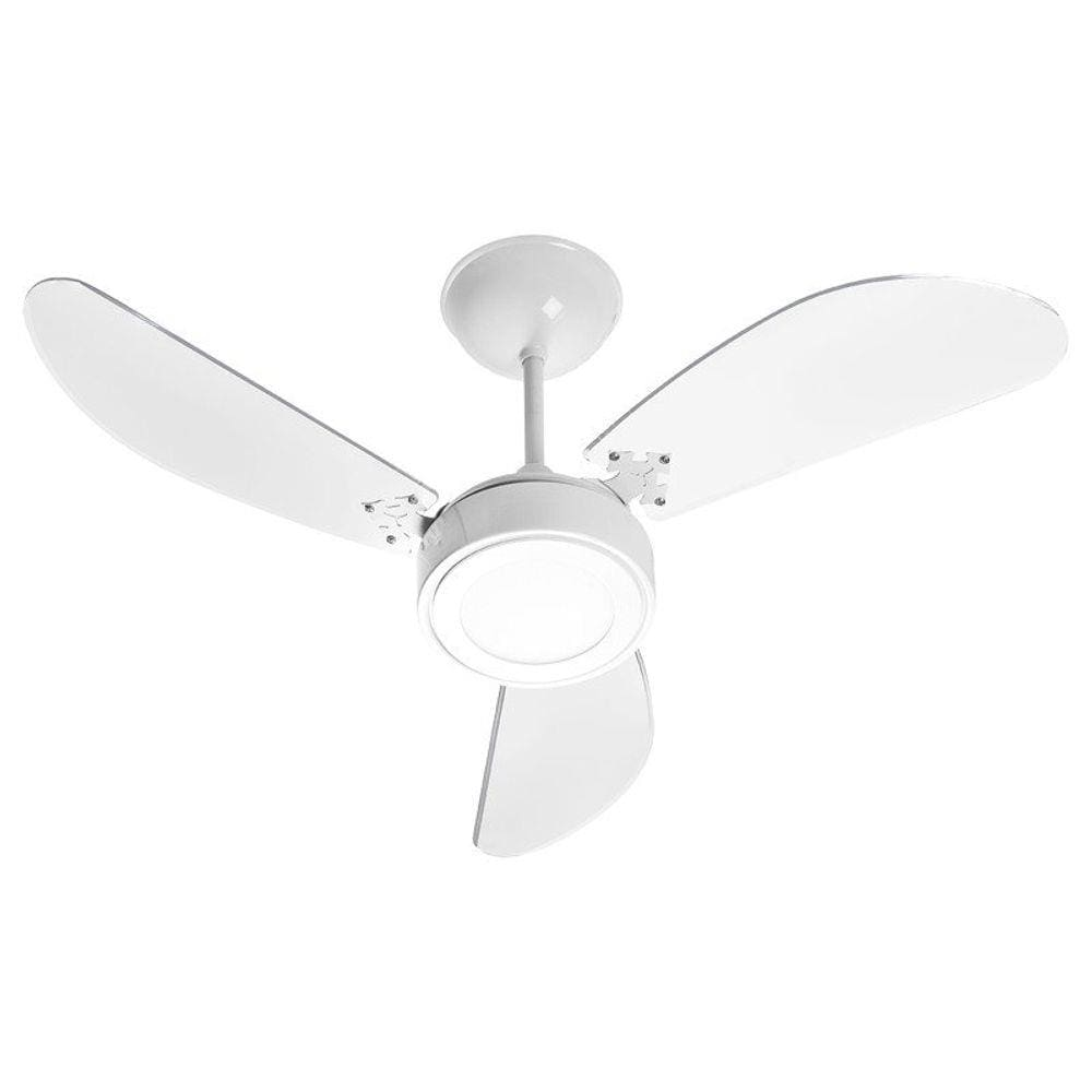 Ventilador de Teto Venti-Delta New Cristal Led com 3 Pás Transparente / Branco - 220V Ventilador de Teto Venti-Delta New Cristal Led com 3 Pás Transparente / Branco - 220V