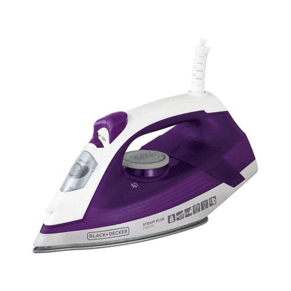 Ferro De Passar Roupa A Vapor Fx2500 Black Decker Roxo 110V - 110V Ferro De Passar Roupa A Vapor Fx2500 Black Decker Roxo 110V - 110V
