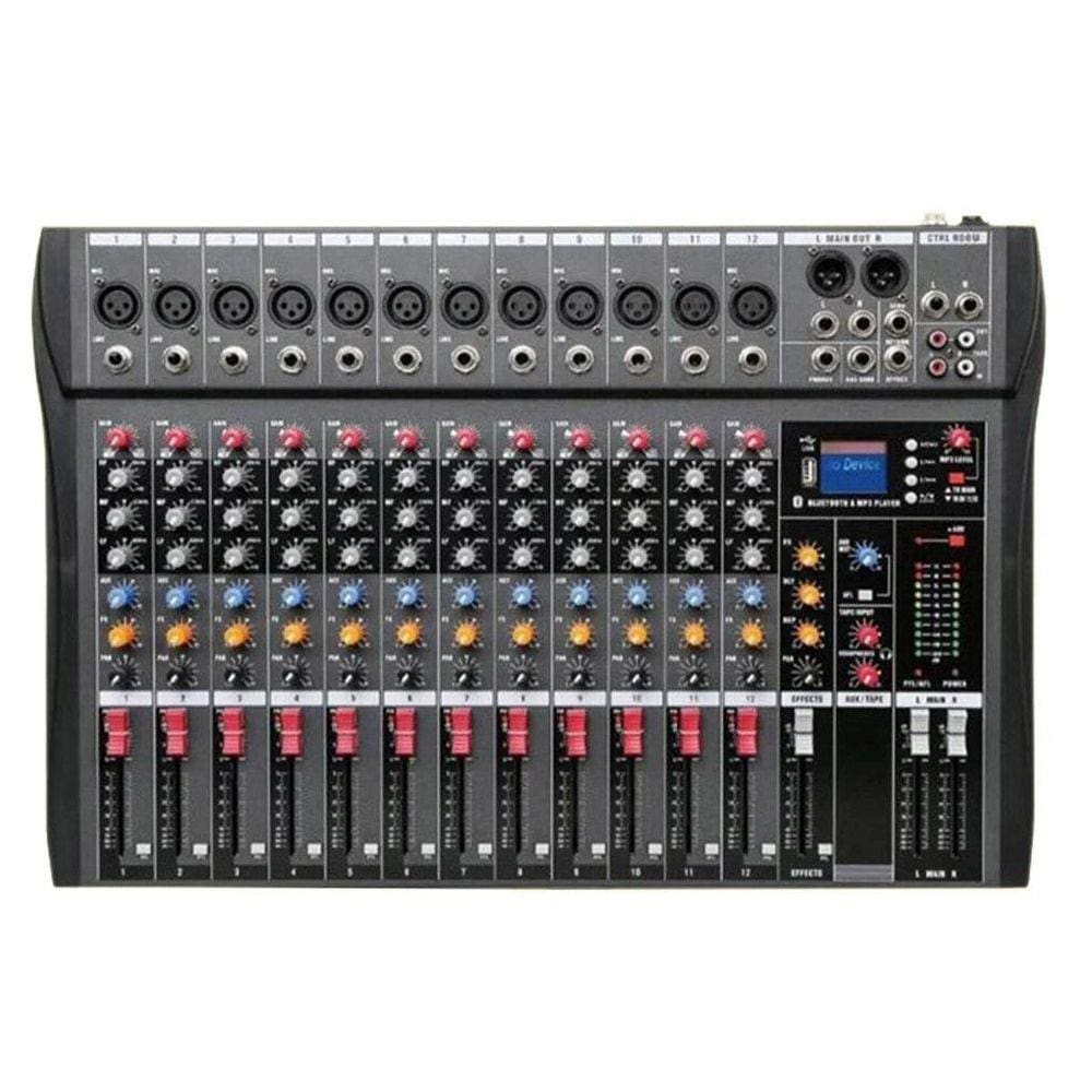 Mesa De Som 12 Canais Com Bluetooth,Delay,Usb,Mp3,+48V Mesa De Som 12 Canais Com Bluetooth,Delay,Usb,Mp3,+48V