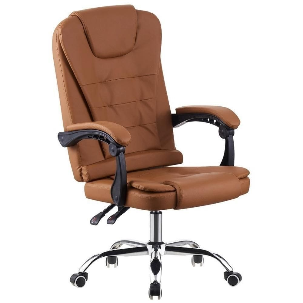 Cadeira de Escritório Presidente Base Cromada com Rodinha Fortt Marselha Marrom - CPF03-M - Marrom Cadeira de Escritório Presidente Base Cromada com Rodinha Fortt Marselha Marrom - CPF03-M - Marrom