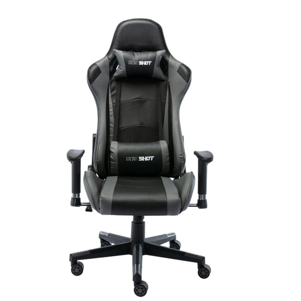 Cadeira Giratória em Couro Gamer One Shot Fratini Móveis Preto/Cinza - Preto Cadeira Giratória em Couro Gamer One Shot Fratini Móveis Preto/Cinza - Preto
