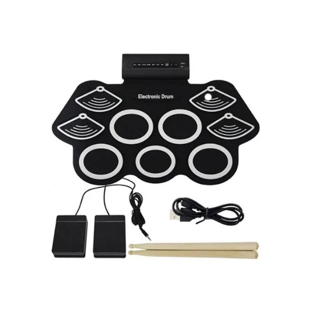 Bateria Eletrônica 6 Drums 5 Metal Silicone Portátil C Pedal Bateria Eletrônica 6 Drums 5 Metal Silicone Portátil C Pedal