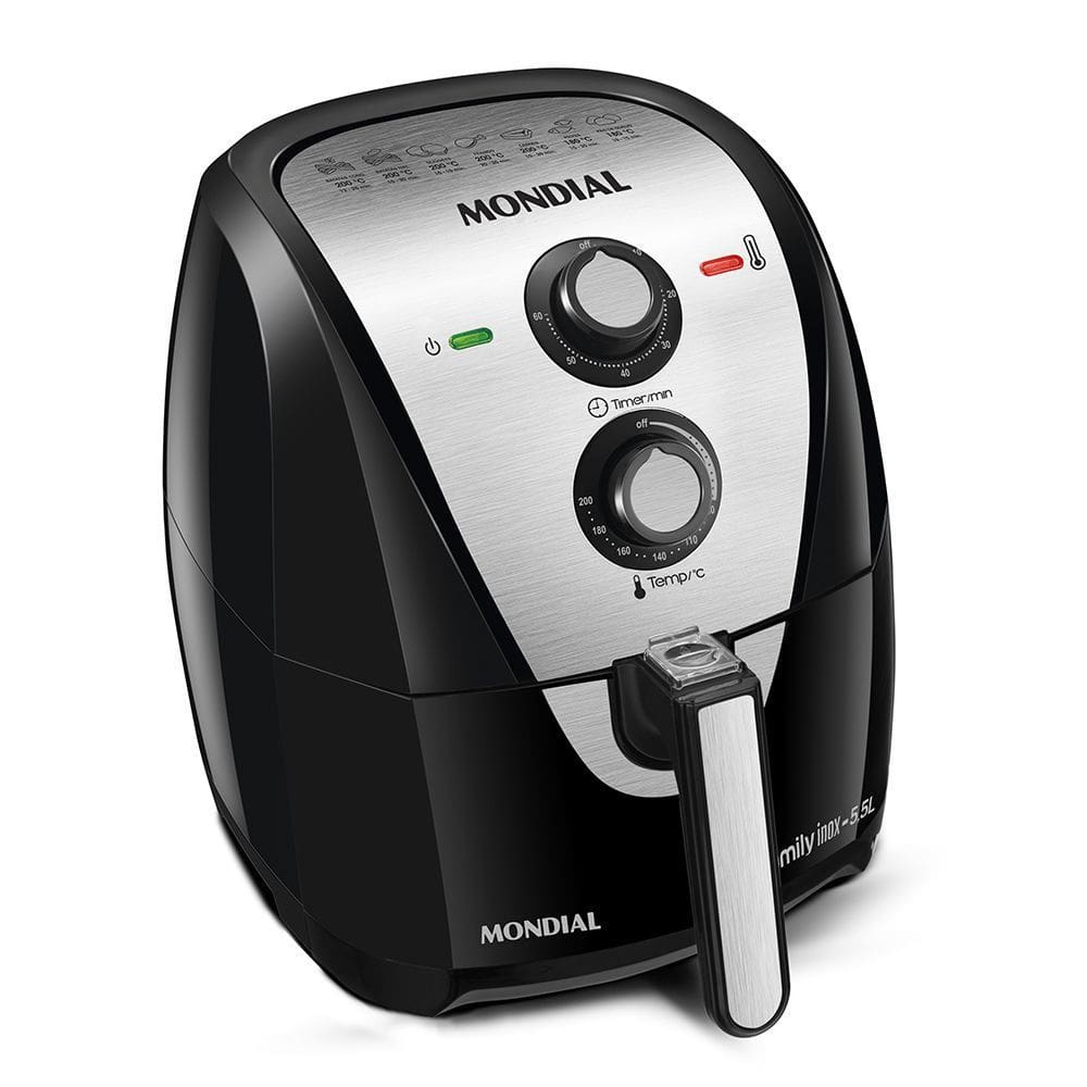 Fritadeira Elétrica Sem Óleo Mondial Grand Family 5,5 Litros Inox 127V AF-55I 79474-01 - 110V Fritadeira Elétrica Sem Óleo Mondial Grand Family 5,5 Litros Inox 127V AF-55I 79474-01 - 110V