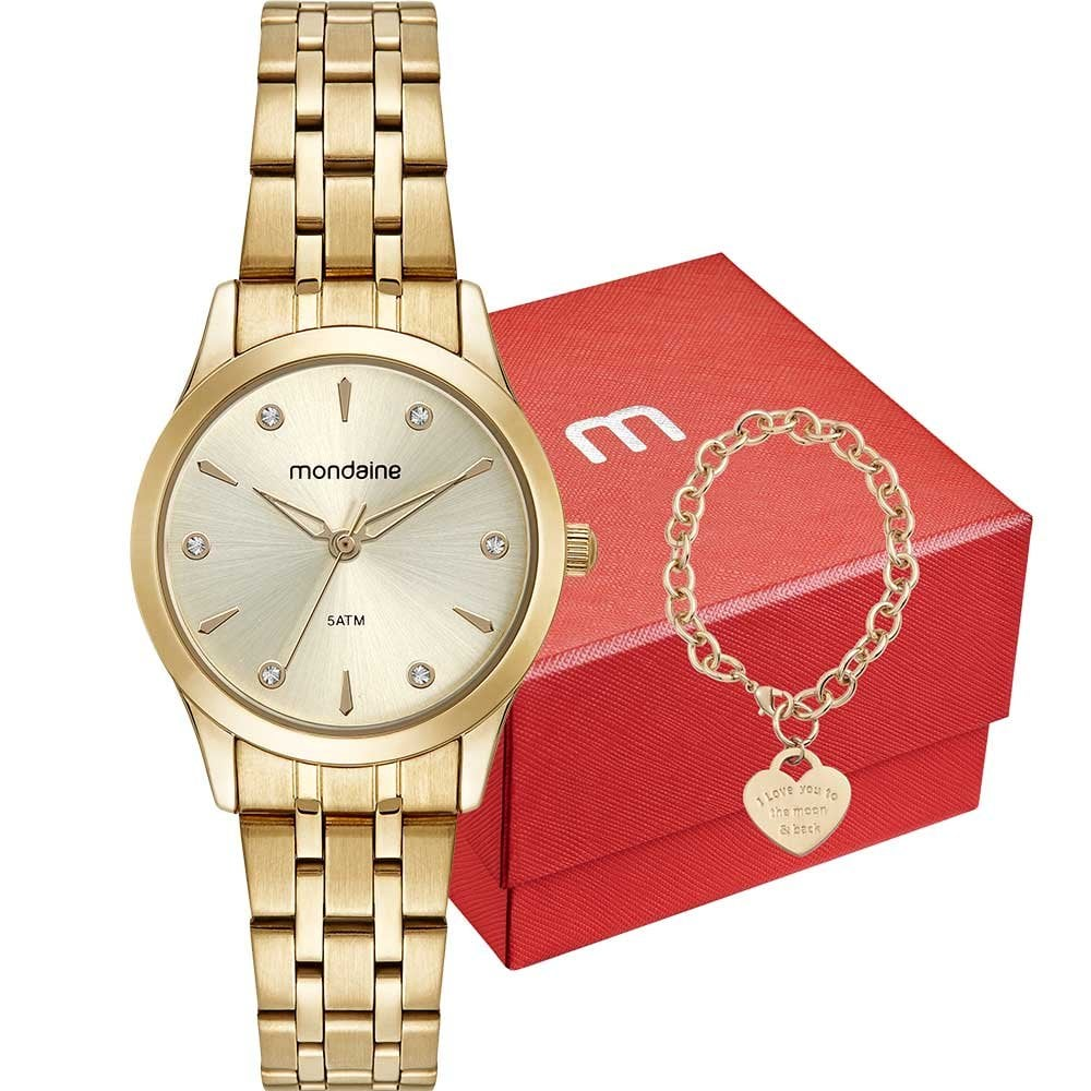 Kit Relógio Mondaine Feminino com Pulseira 32610LPMKDE1K3 Kit Relógio Mondaine Feminino com Pulseira 32610LPMKDE1K3