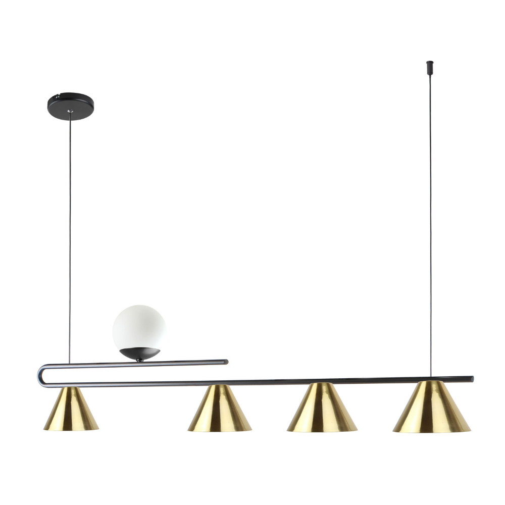 Pendente Moderno Filadélfia Preto e Dourado Lixado Globo Leitoso Spotline Pendente Moderno Filadélfia Preto e Dourado Lixado Globo Leitoso Spotline