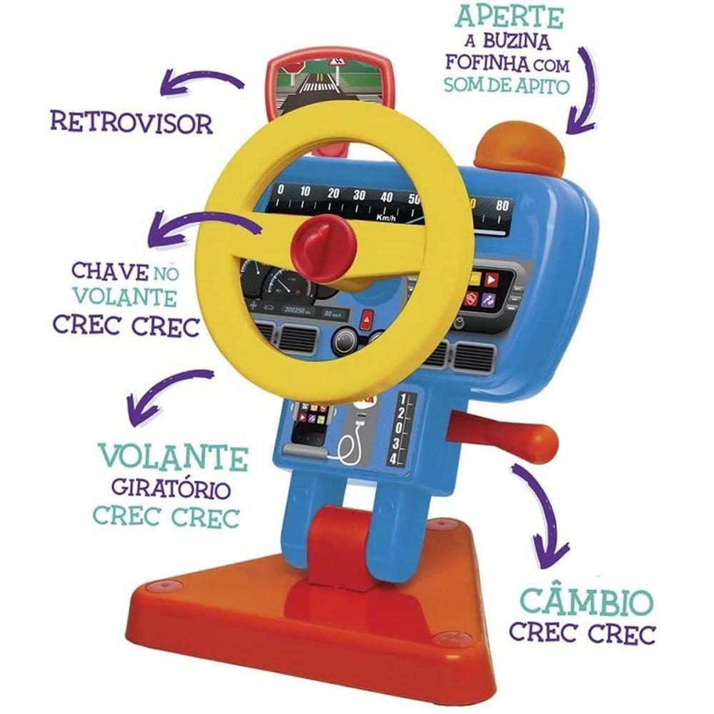 Volante Infantil Bi-Bi Fom-Fom com Sons Didatico Elka 1181