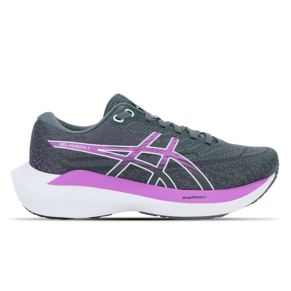 Tênis ASICS GEL-Nagoya 7 - Feminino - Cinza/Roxo Tênis ASICS GEL-Nagoya 7 - Feminino - Cinza/Roxo