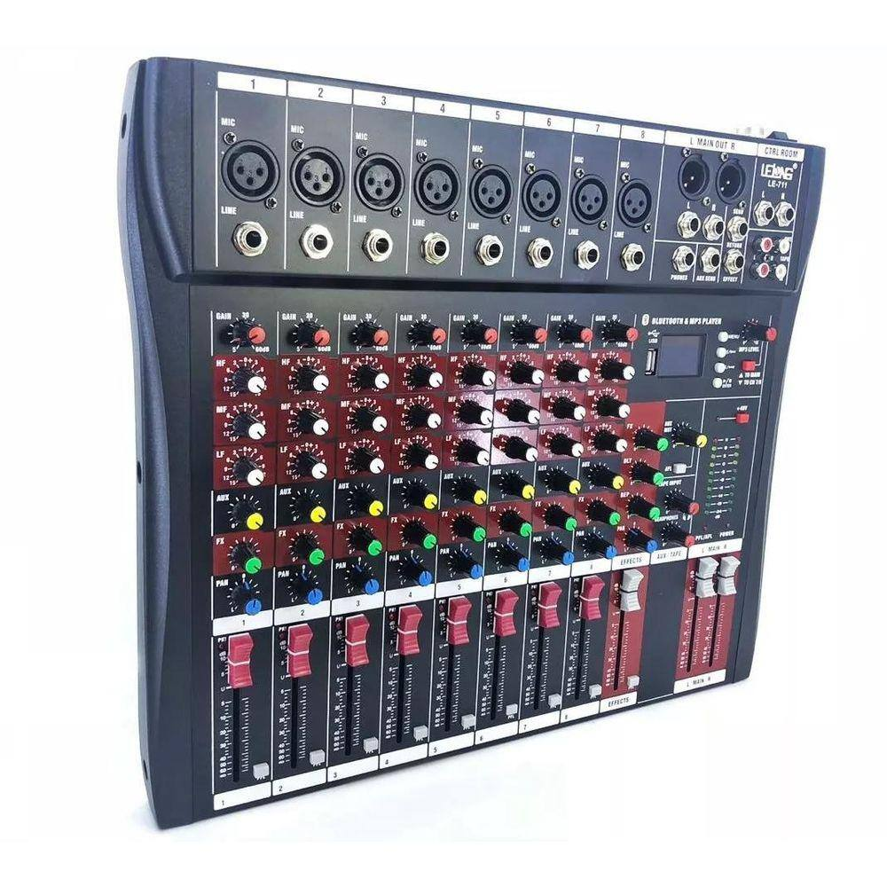 Mesa De Som Bluetooth Usb Mixer Mp3 Digital 8 Canais Le711 Mesa De Som Bluetooth Usb Mixer Mp3 Digital 8 Canais Le711