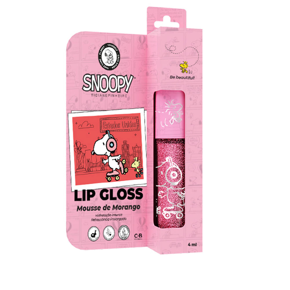 Lip gloss snoopy ticiane pinheiro mousse de morango rosa Lip gloss snoopy ticiane pinheiro mousse de morango rosa