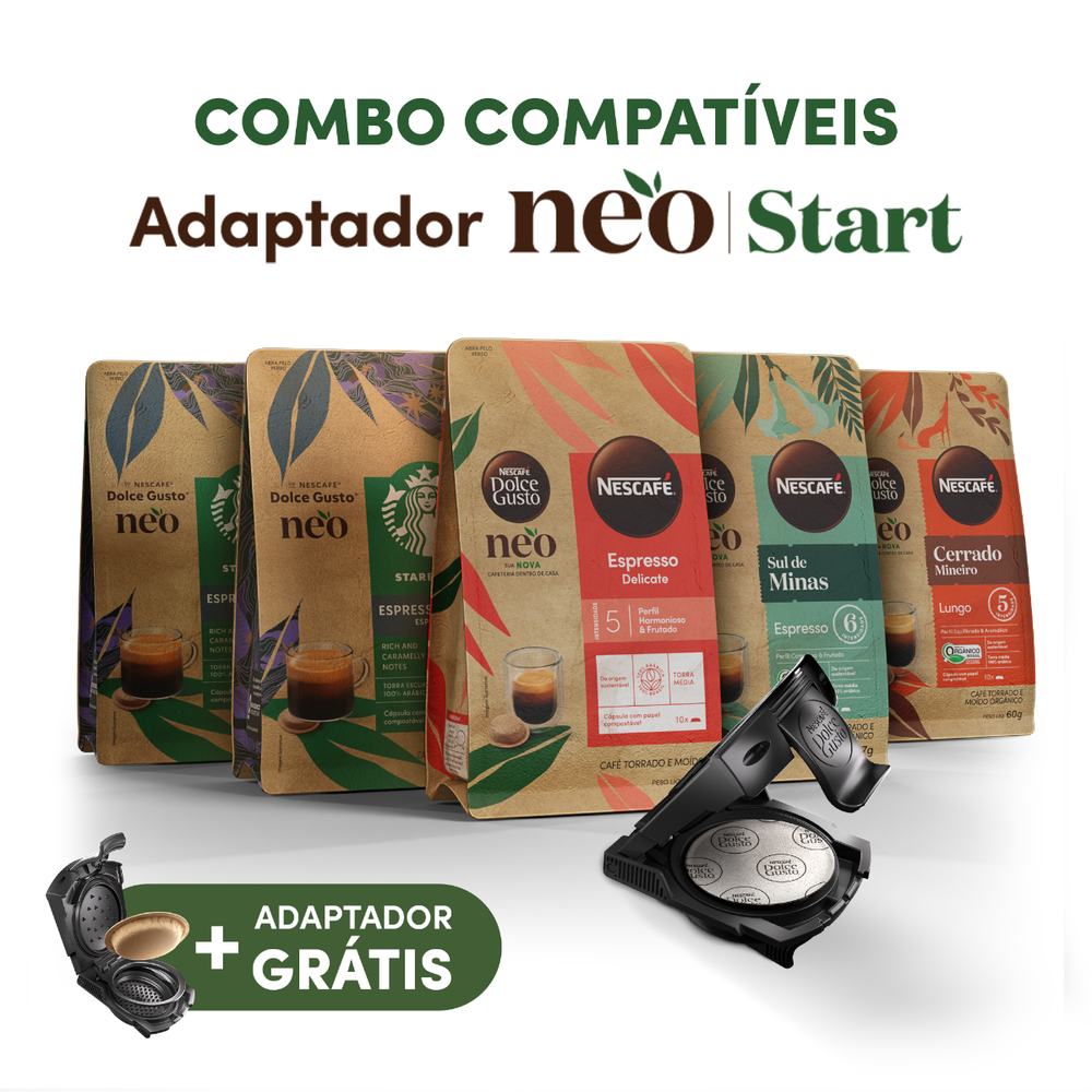 Combo compatíveis Adaptador NEO Start - 50 cápsulas Combo compatíveis Adaptador NEO Start - 50 cápsulas