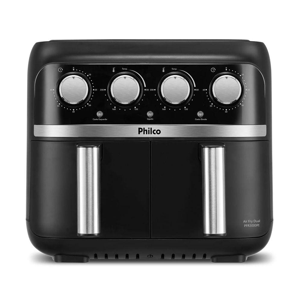 Fritadeira Air Fry Dual Philco PFR3000PI Duplo Cesto 8L - 110V Fritadeira Air Fry Dual Philco PFR3000PI Duplo Cesto 8L - 110V